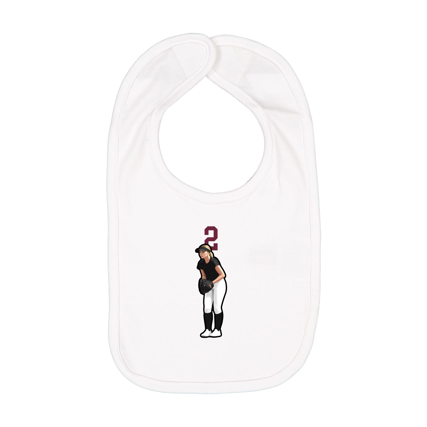 Infant Bib — Number Top in White