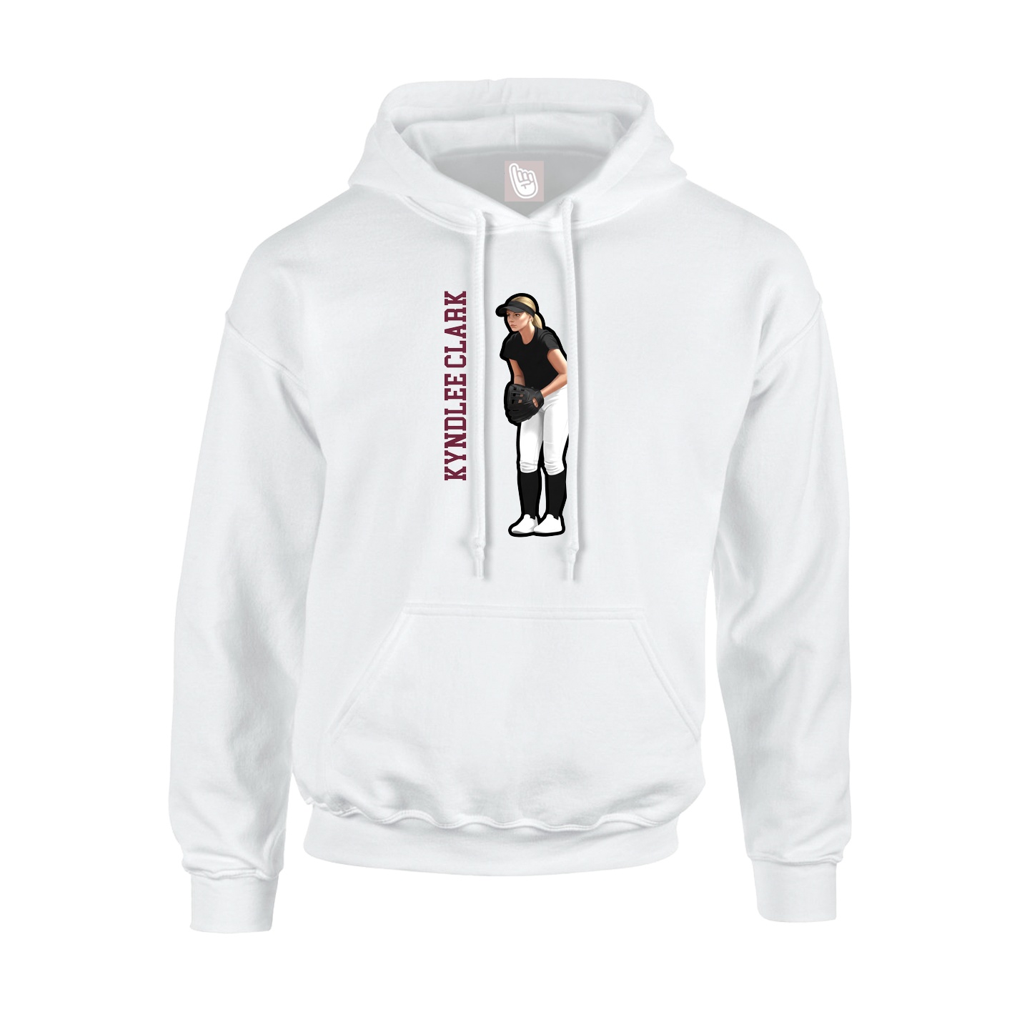 Hoodie — Name Vertical in White