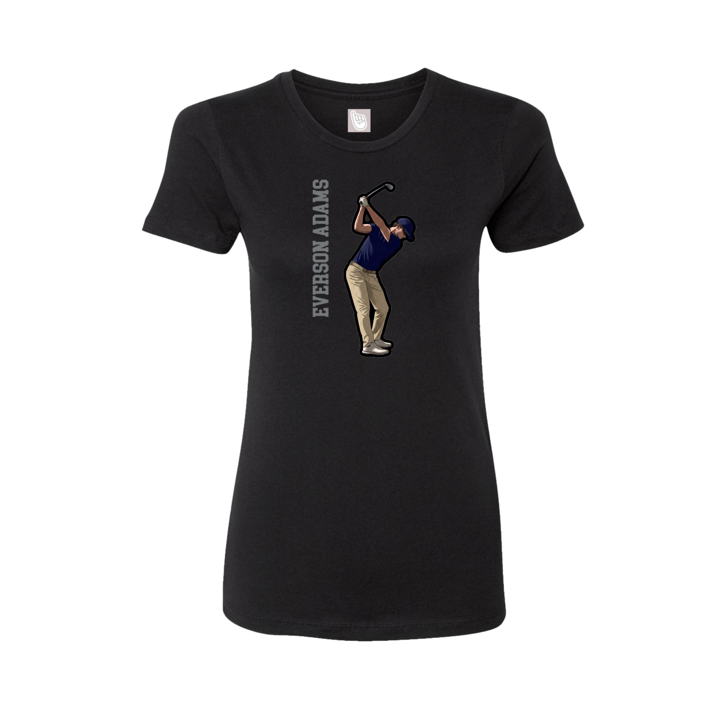 Womens Tee — Name Vertical in Black