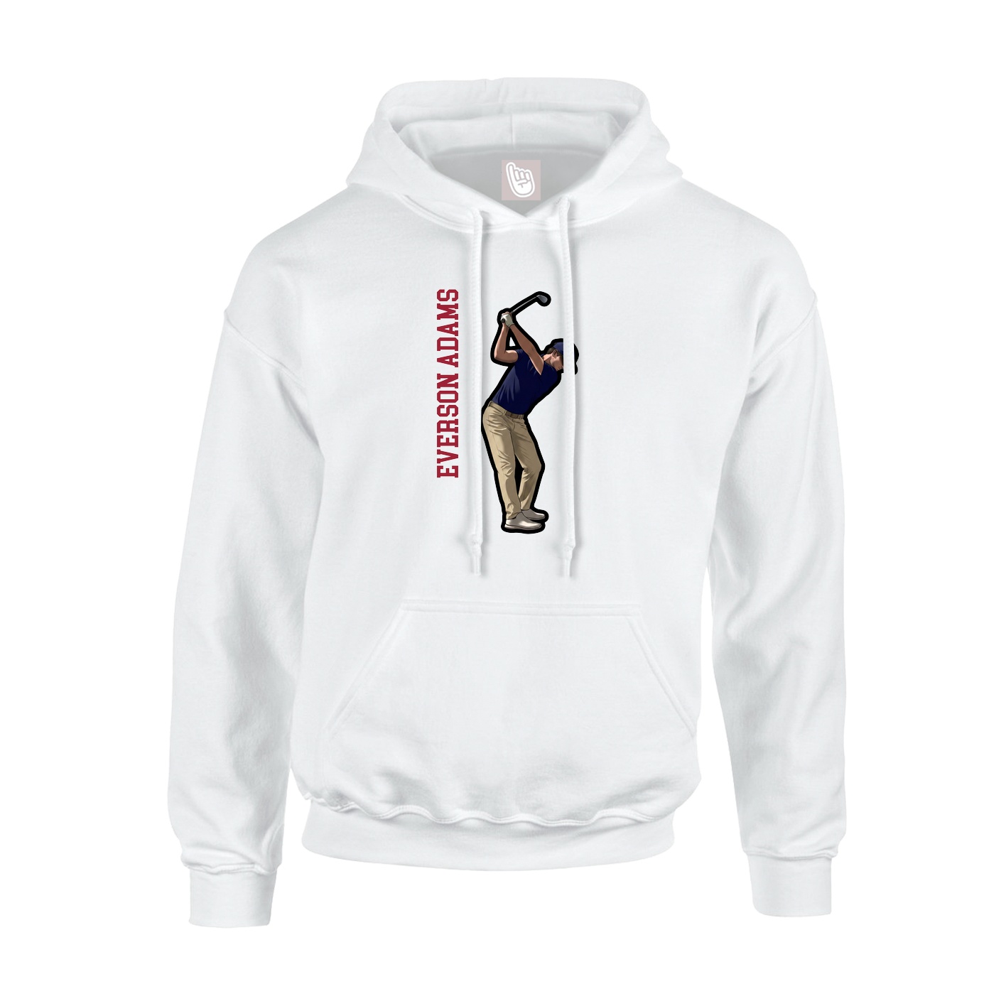 Youth Hoodie — Name Vertical in White