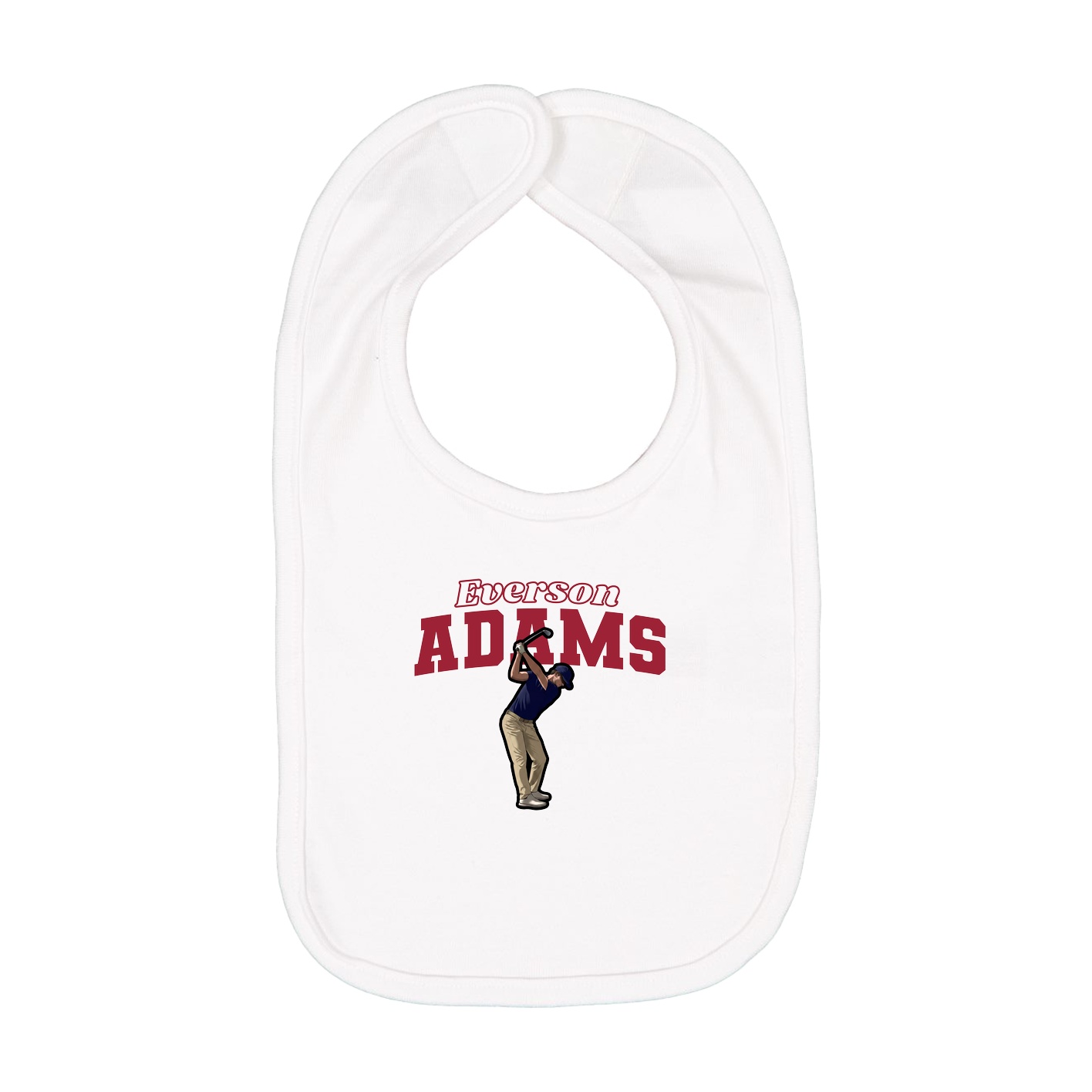 Infant Bib — Name Arch in White