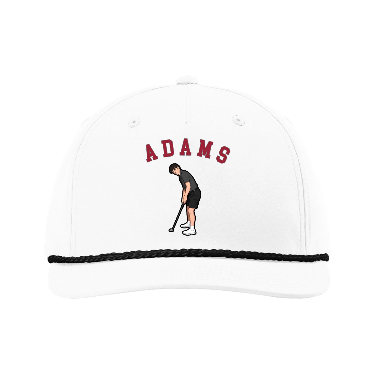 Five-Panel Classic Rope Cap — Shirsey Arch in White