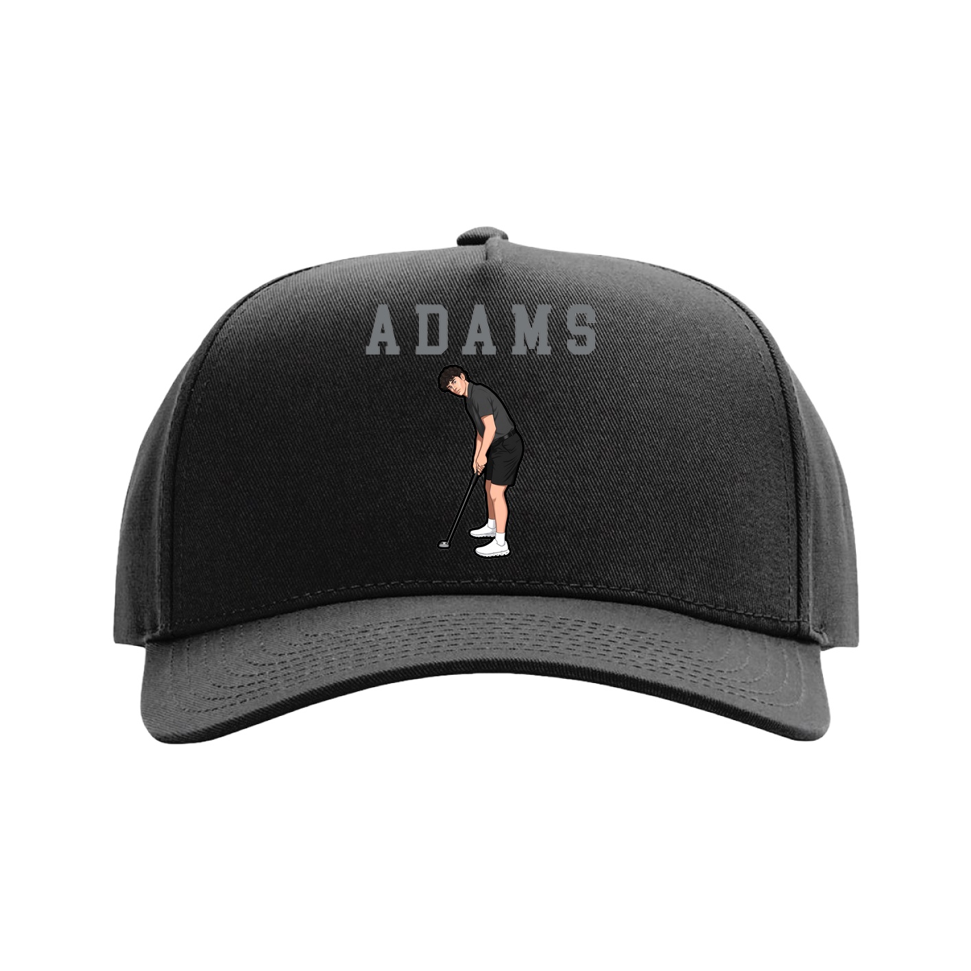 Full Fabric Five-Panel Champ Cap — Shirsey in Black