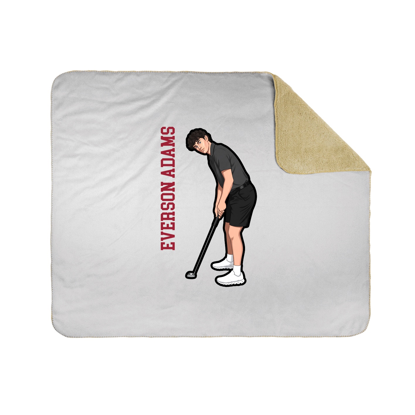 Throw Blanket — Name Vertical in White