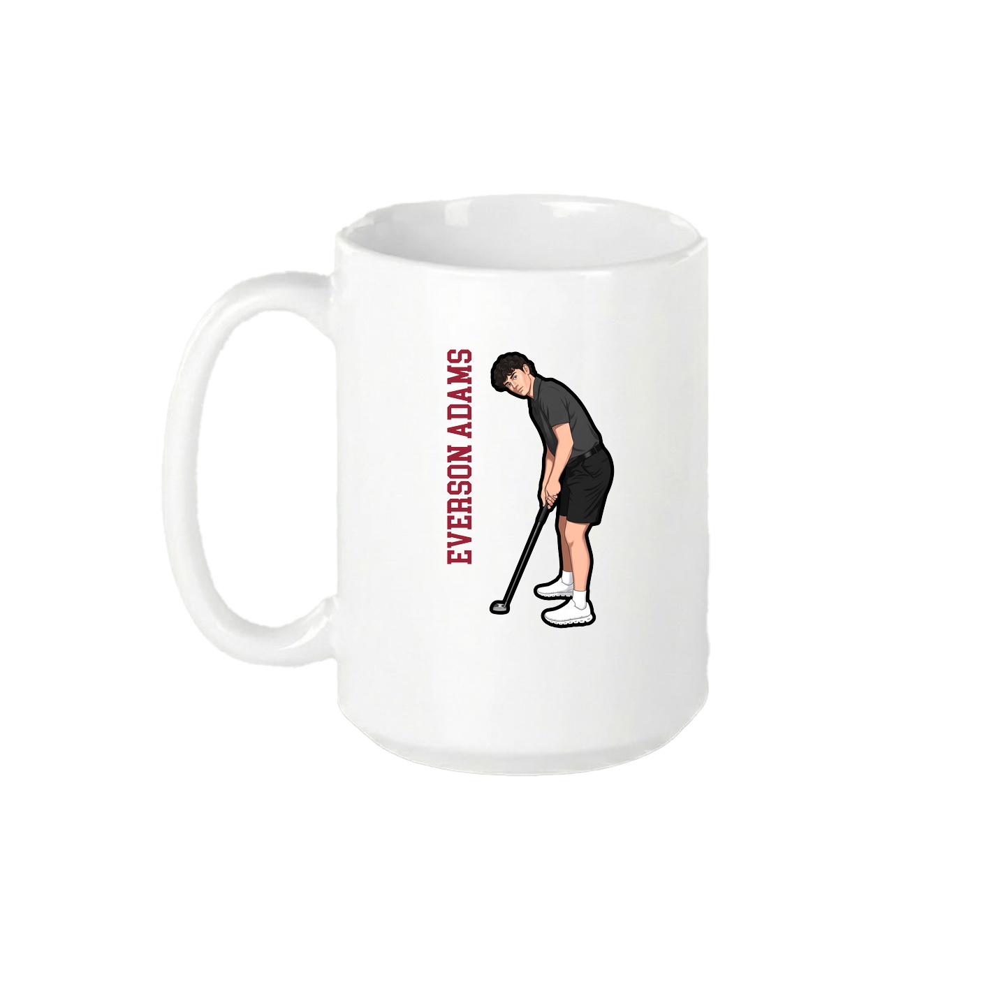 15oz Coffee Mug — Name Vertical in White