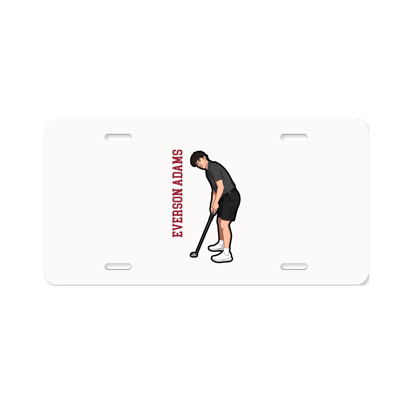 License Plate — Name Vertical in Classic