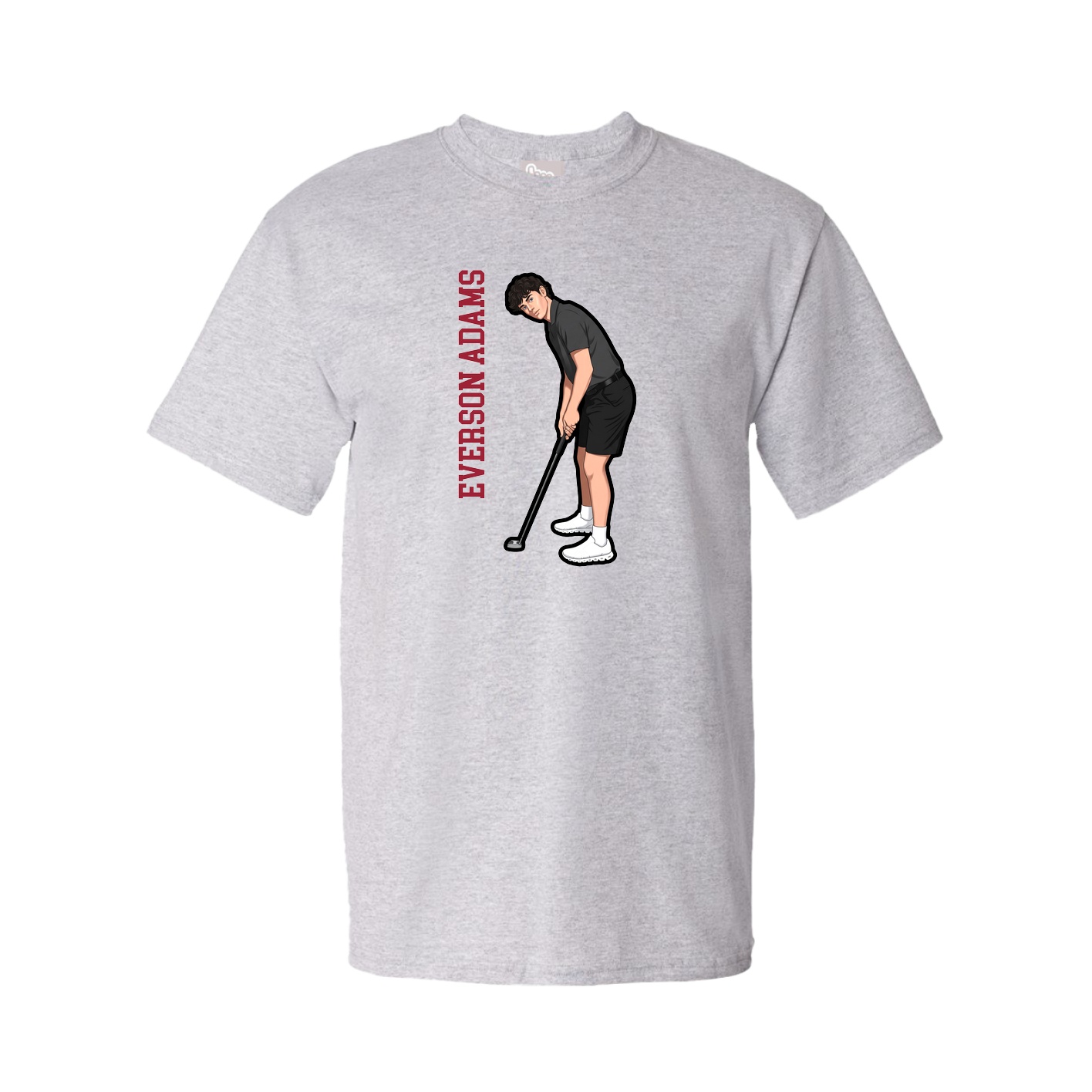 Tee — Name Vertical in Grey