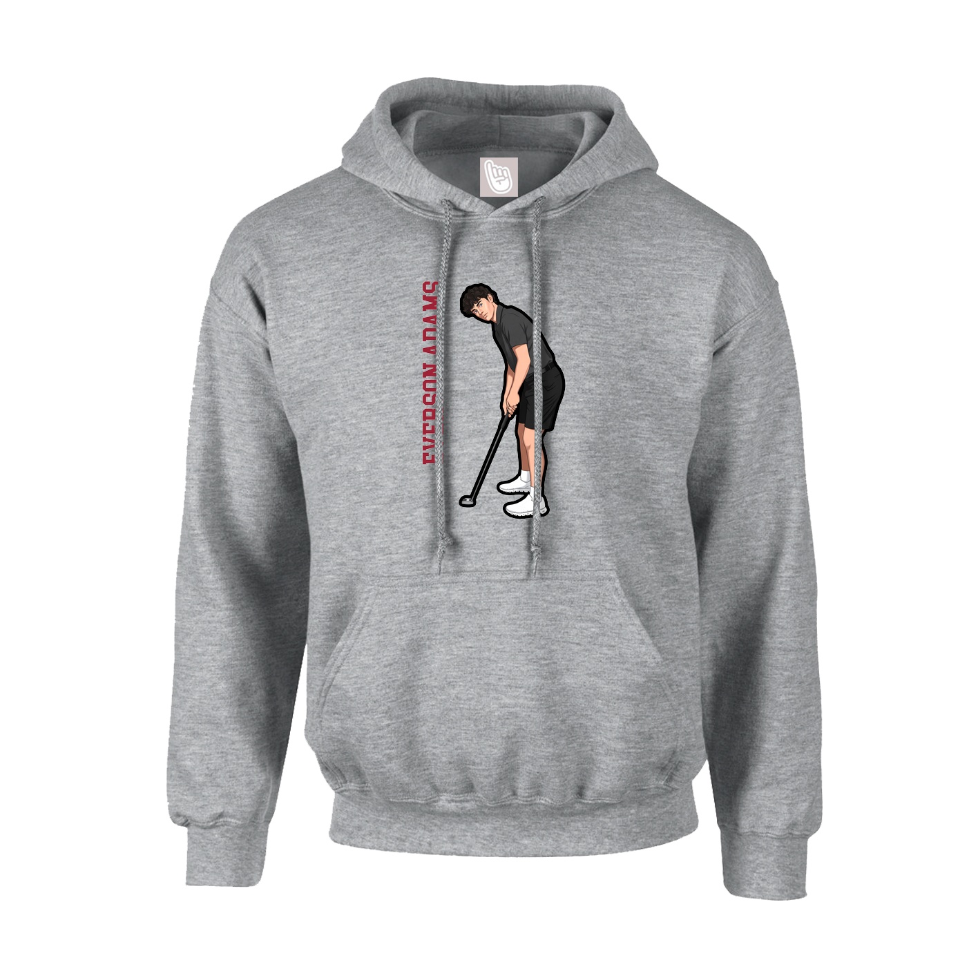 Hoodie — Name Vertical in Grey