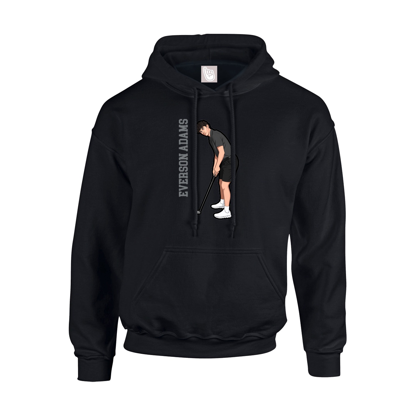 Youth Hoodie — Name Vertical in Black