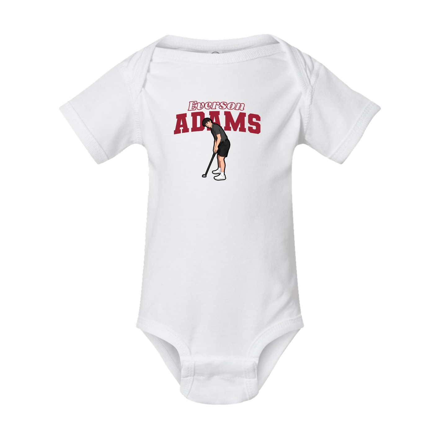 Baby Onesie — Name Arch in White