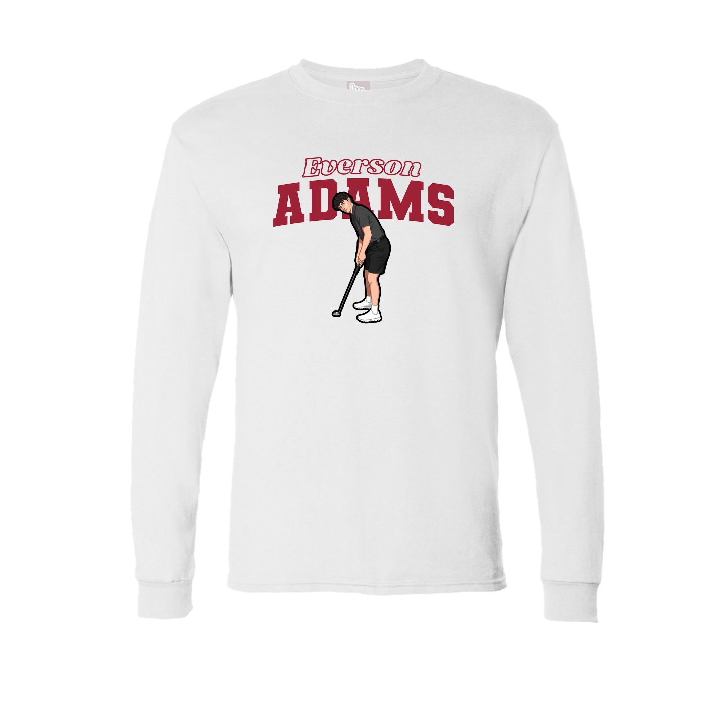 Long Sleeve Tee — Name Arch in White