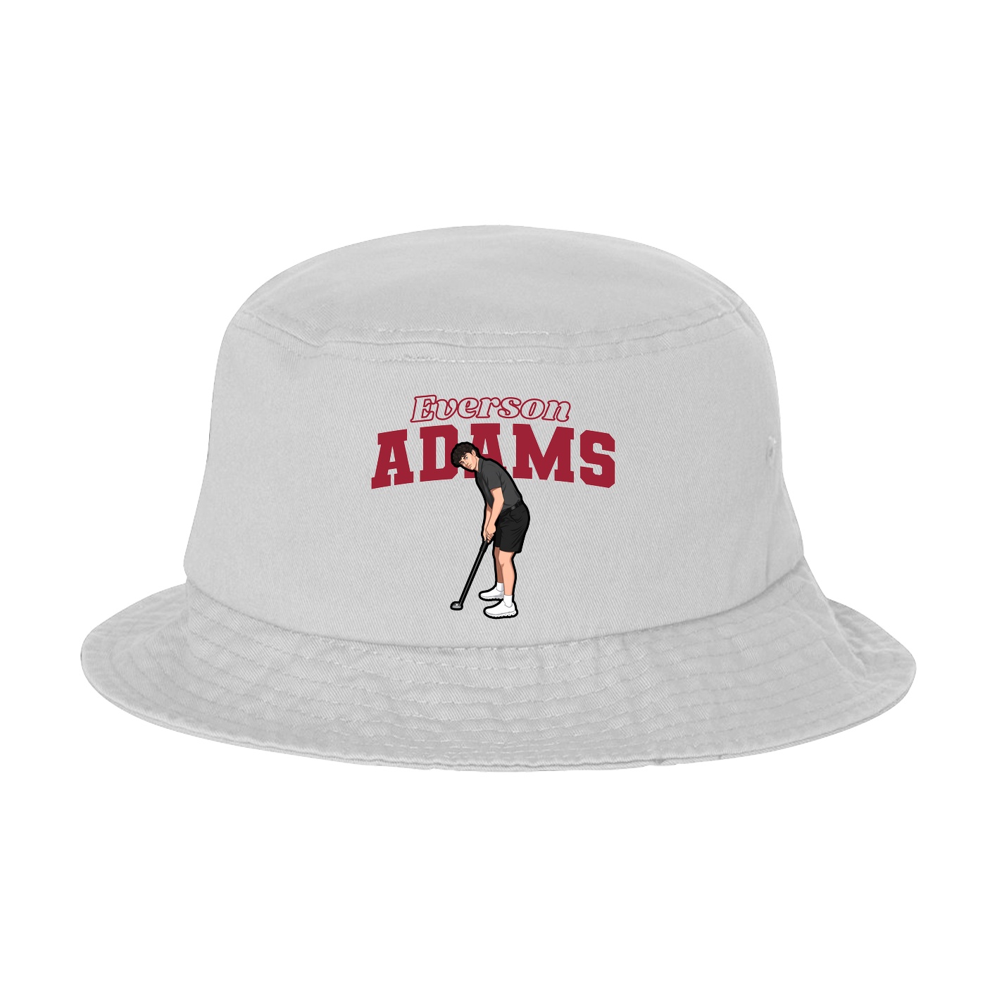 Bucket Cap — Name Arch in White