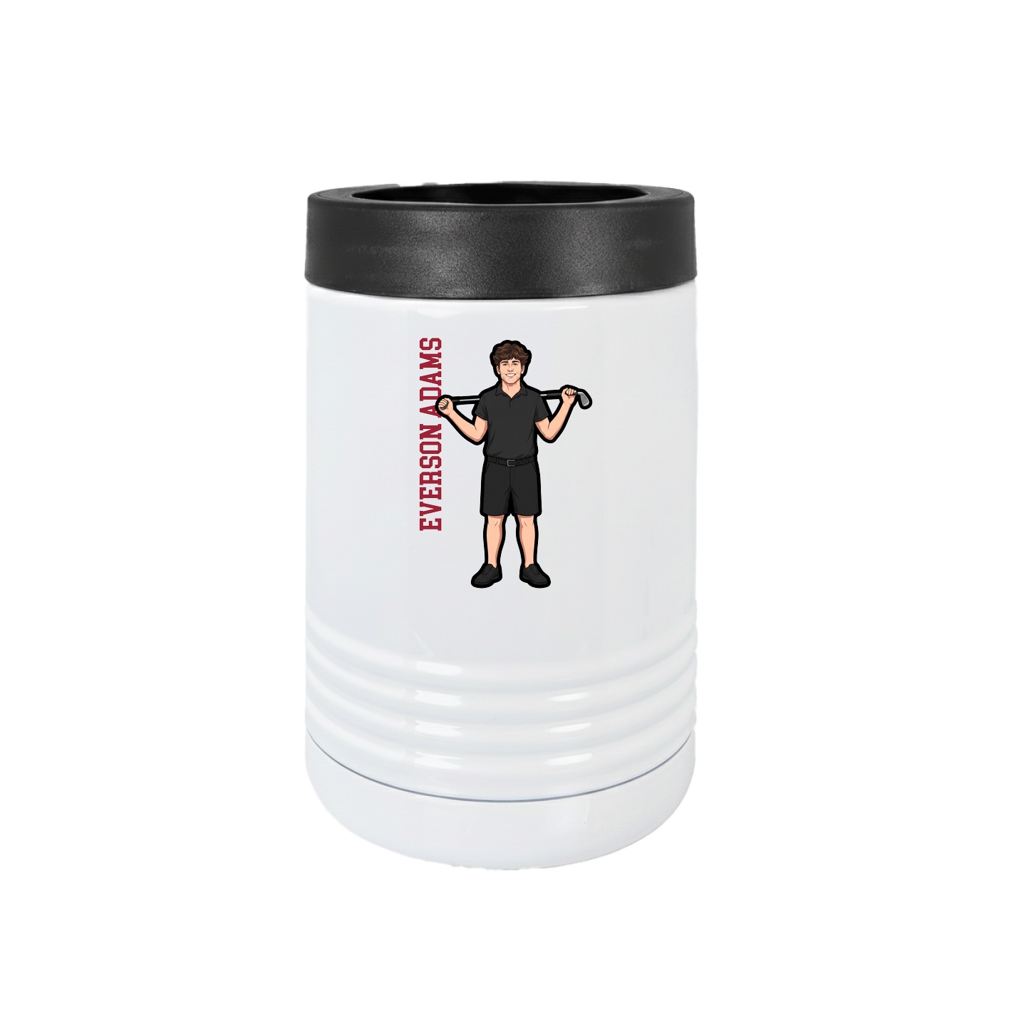 Beverage Holder — Name Vertical in White