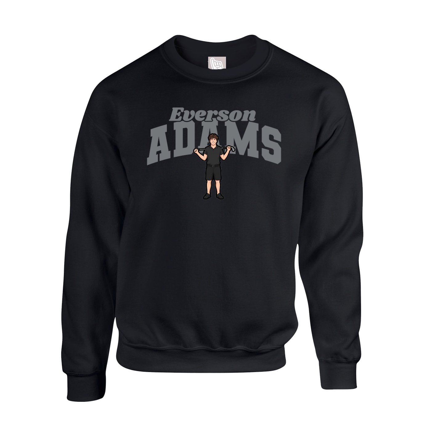 Fleece Crew — Signature Arch in Black