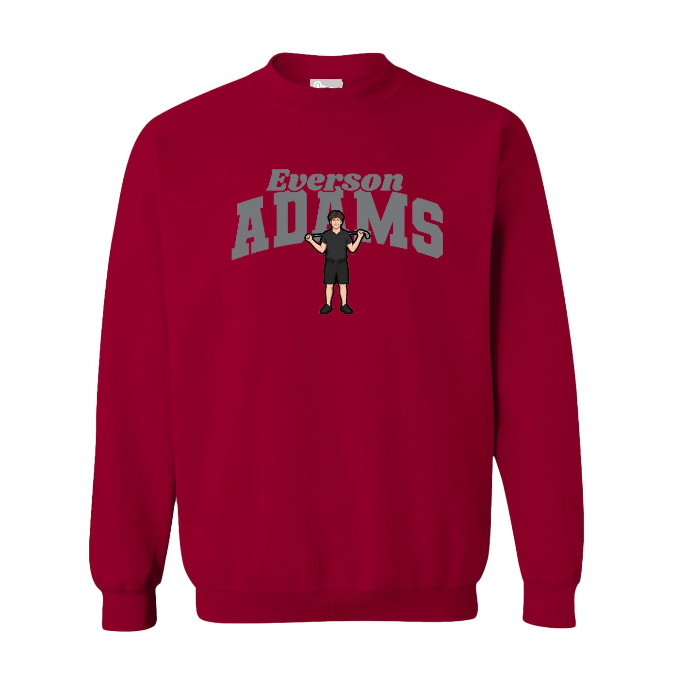 Fleece Crew — Signature Arch in Cardinal