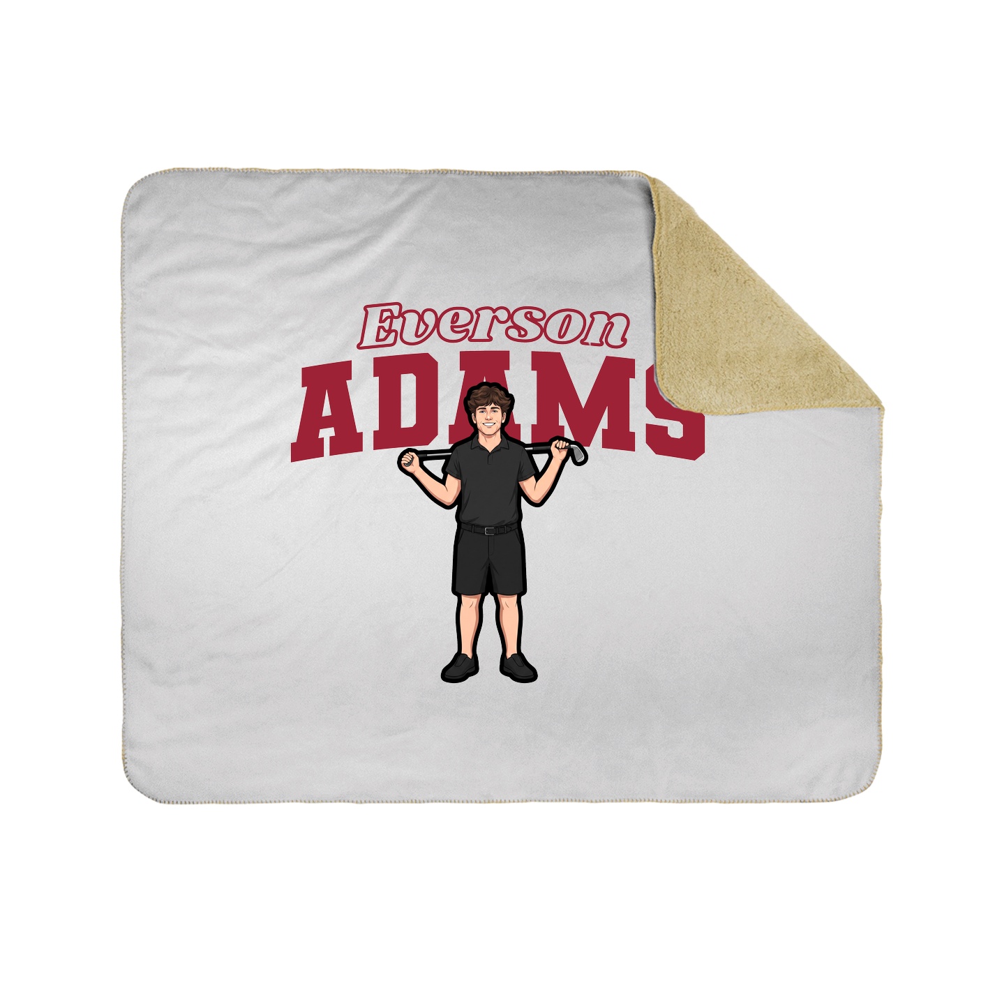 Throw Blanket — Name Arch in White