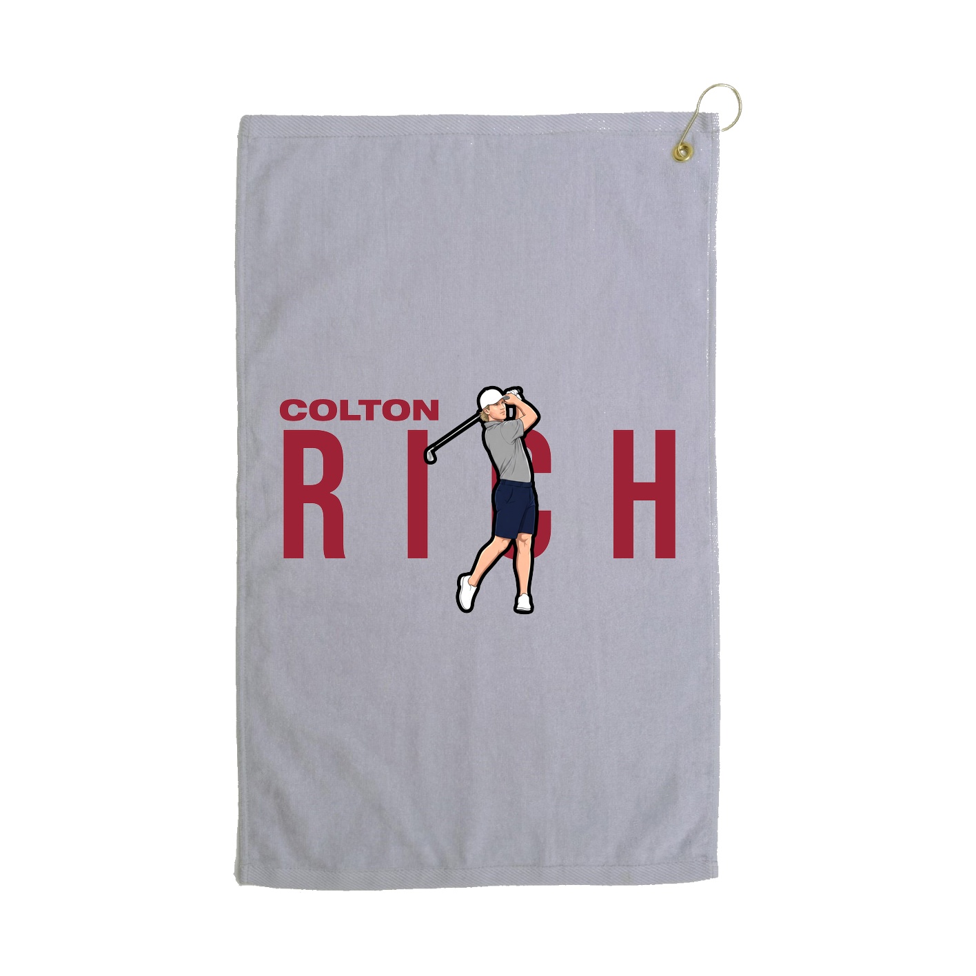 Golf Towel — Player Name in Grey