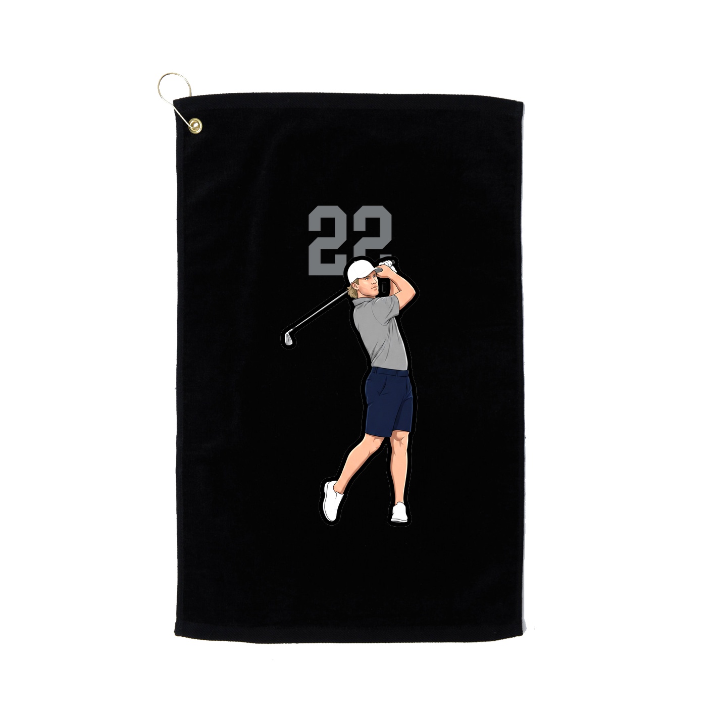 Golf Towel — Number Top in Black