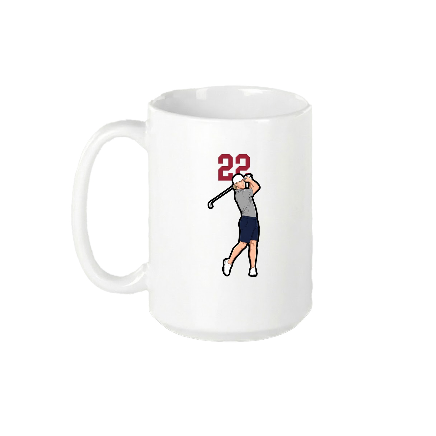 15oz Coffee Mug — Number Top in White