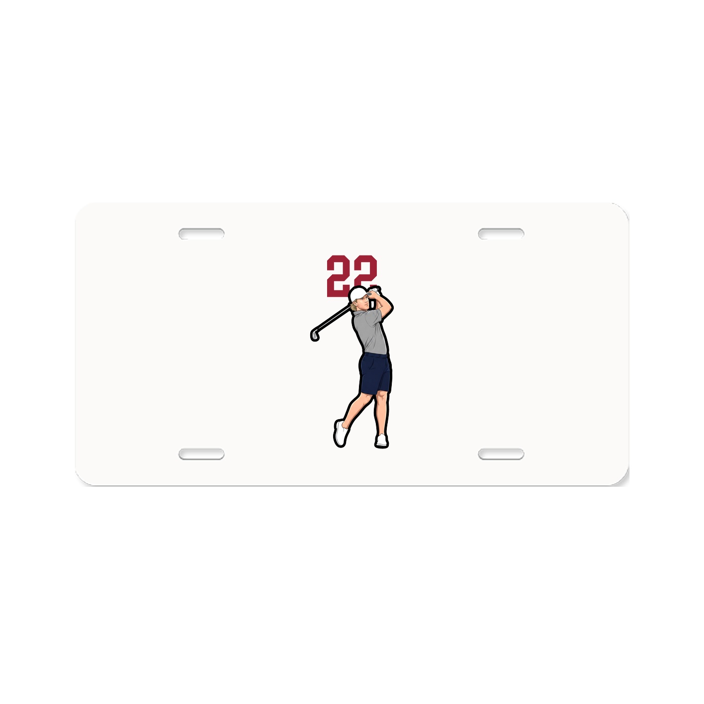 License Plate — Number Top in Classic