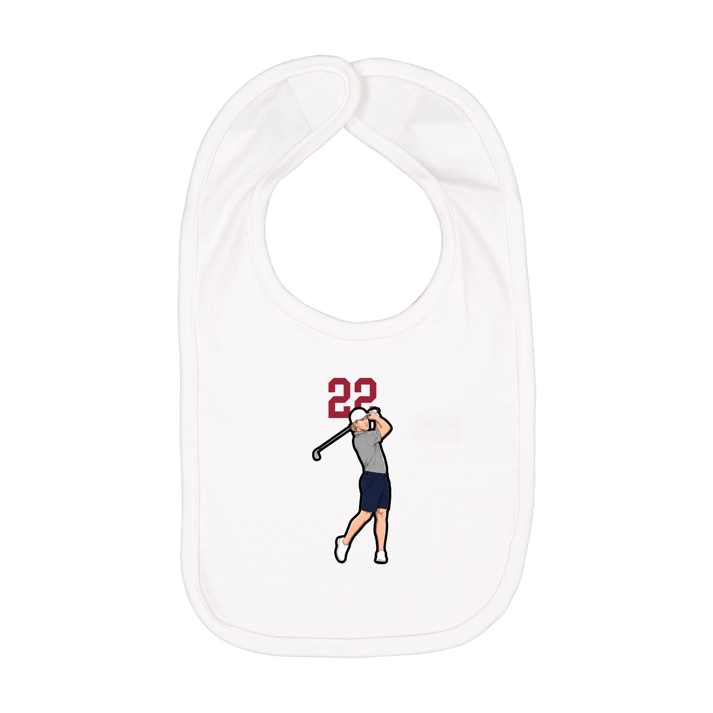 Infant Bib — Number Top in White