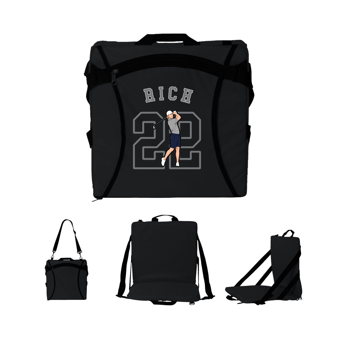 Folding Stadium Seat — Shirsey Arch in Black