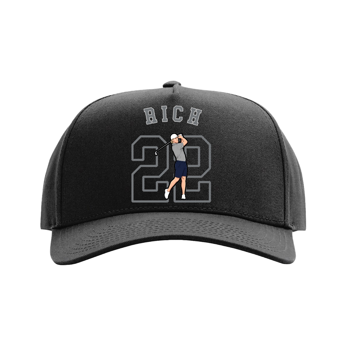 Full Fabric Five-Panel Champ Cap — Shirsey Arch in Black