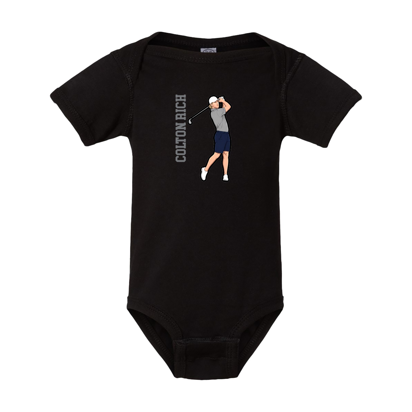Baby Onesie — Name Vertical in Black