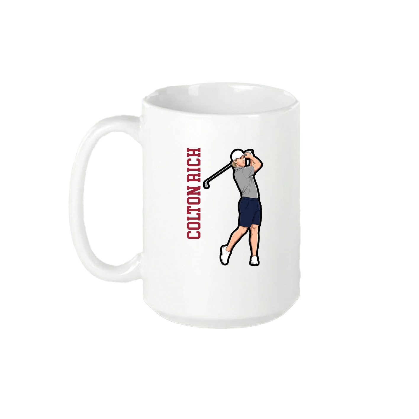 15oz Coffee Mug — Name Vertical in White