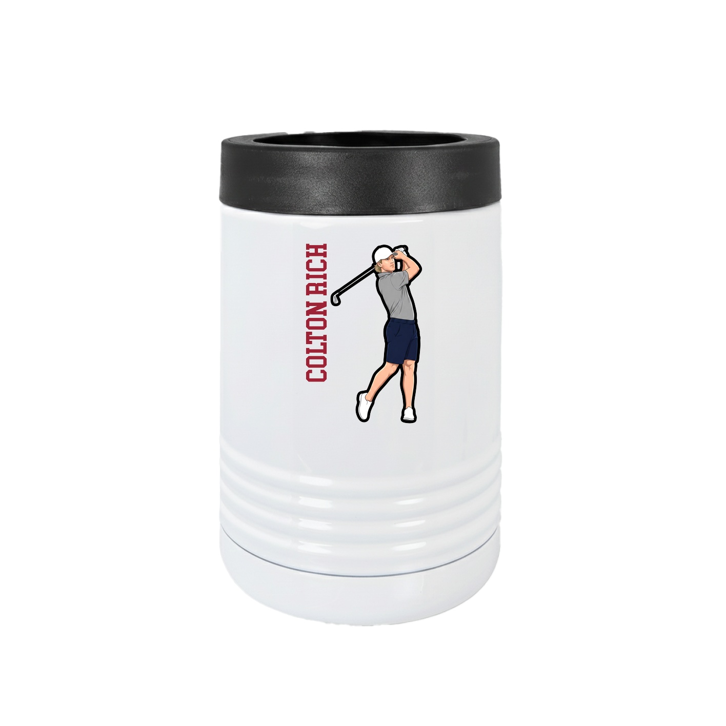Beverage Holder — Name Vertical in White