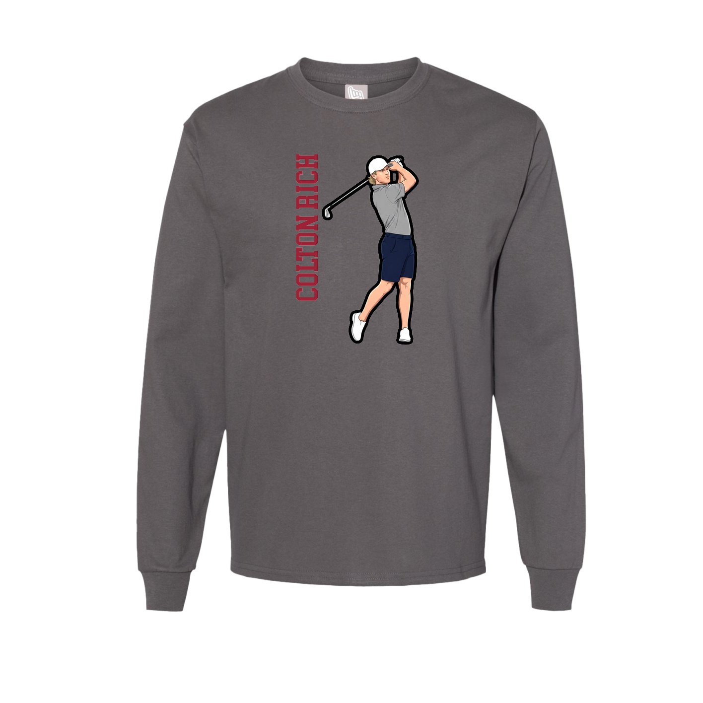Long Sleeve Tee — Name Vertical in Grey