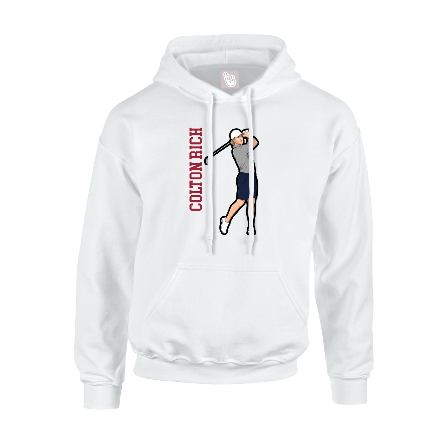 Hoodie — Name Vertical in White