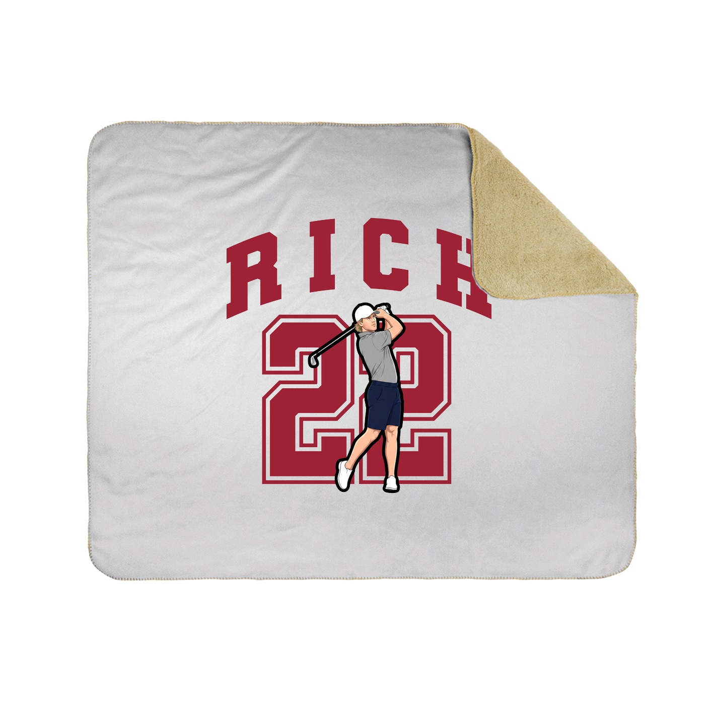 Throw Blanket — Number in White