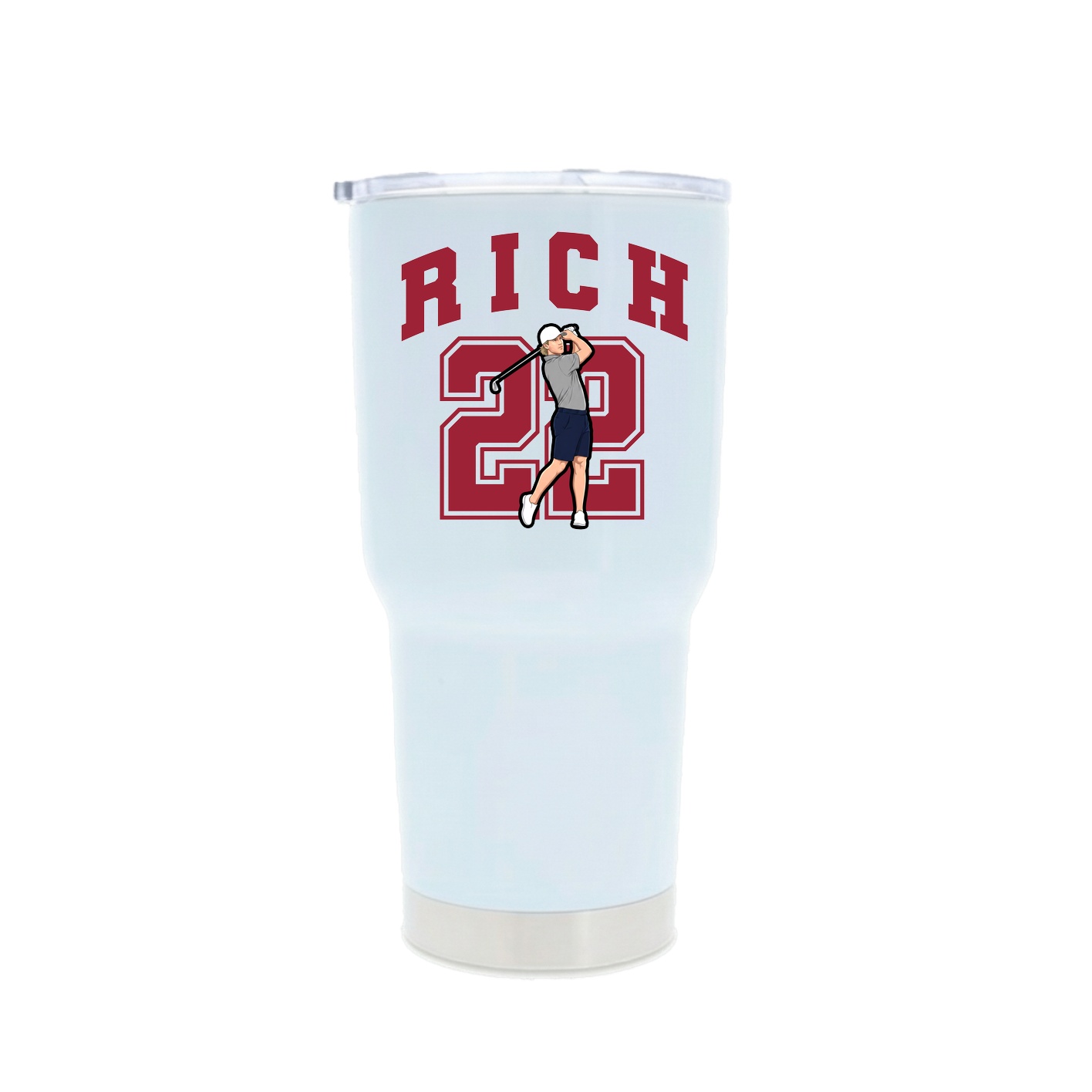 30oz Stainless Steel Tumbler — Number in White