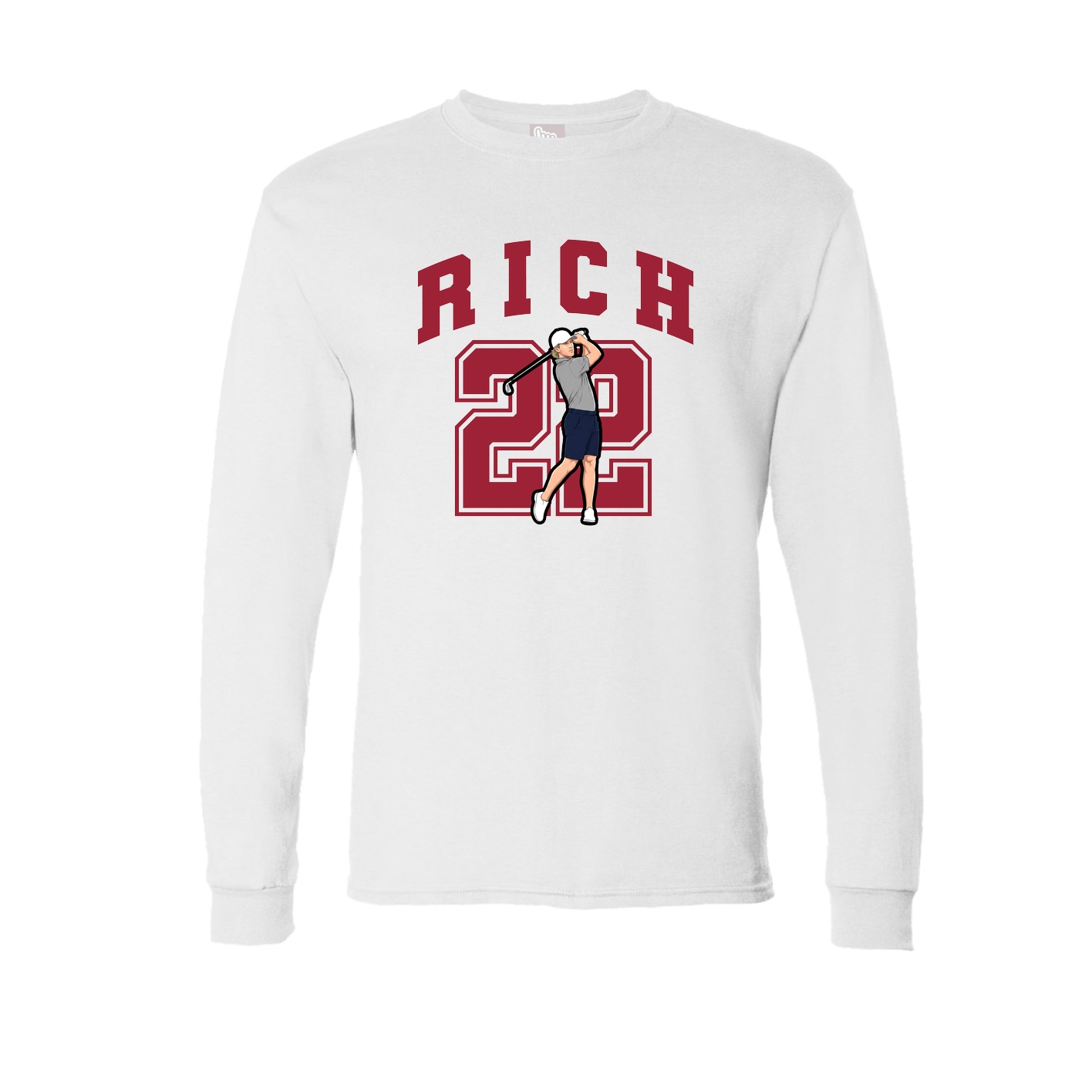 Long Sleeve Tee — Number in White