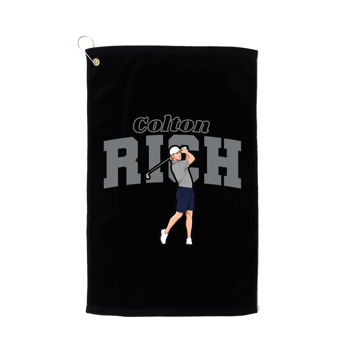 Golf Towel — Name Arch in Black