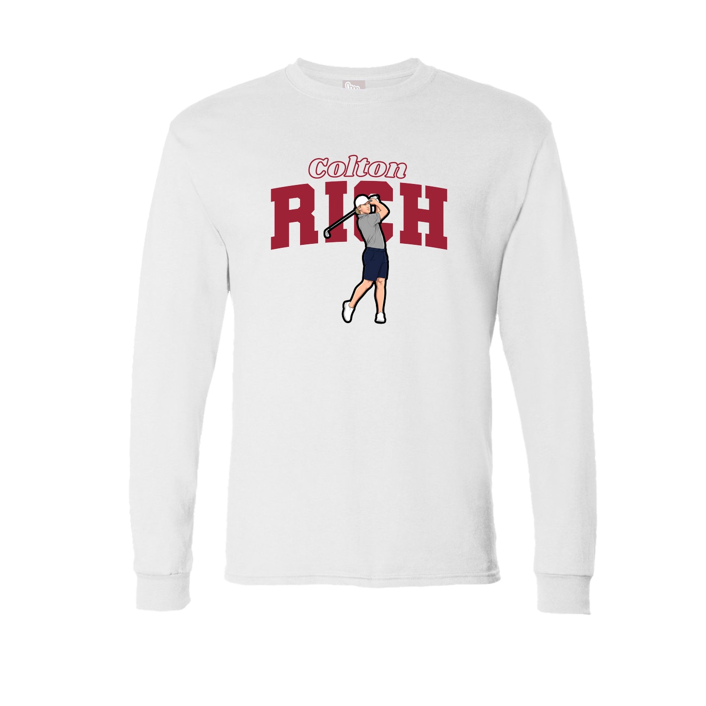 Long Sleeve Tee — Name Arch in White