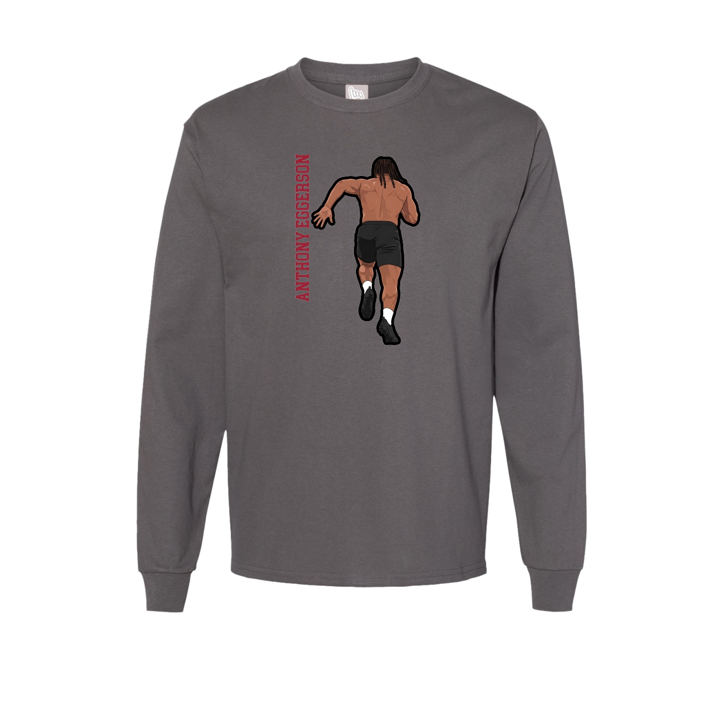Long Sleeve Tee — Name Vertical in Grey