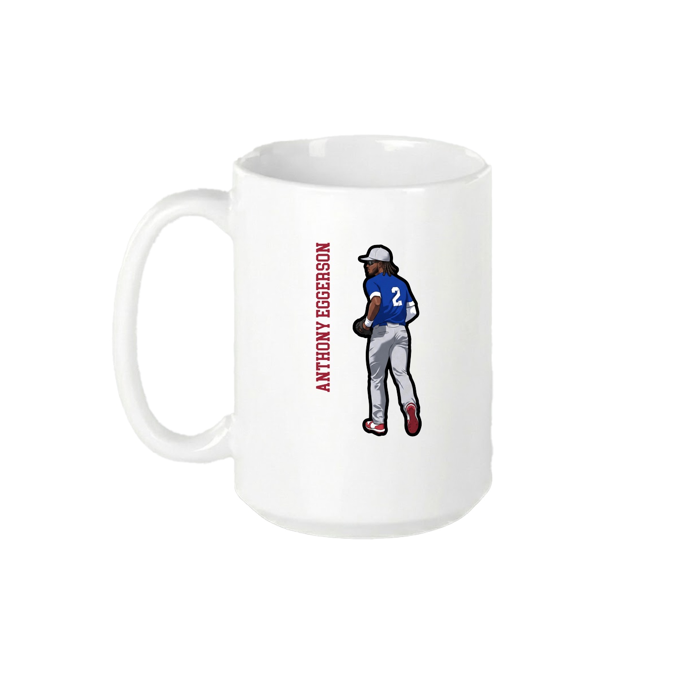 15oz Coffee Mug — Name Vertical in White