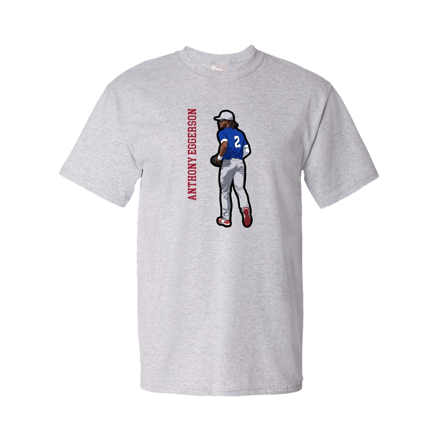 Youth Tee — Name Vertical in Grey