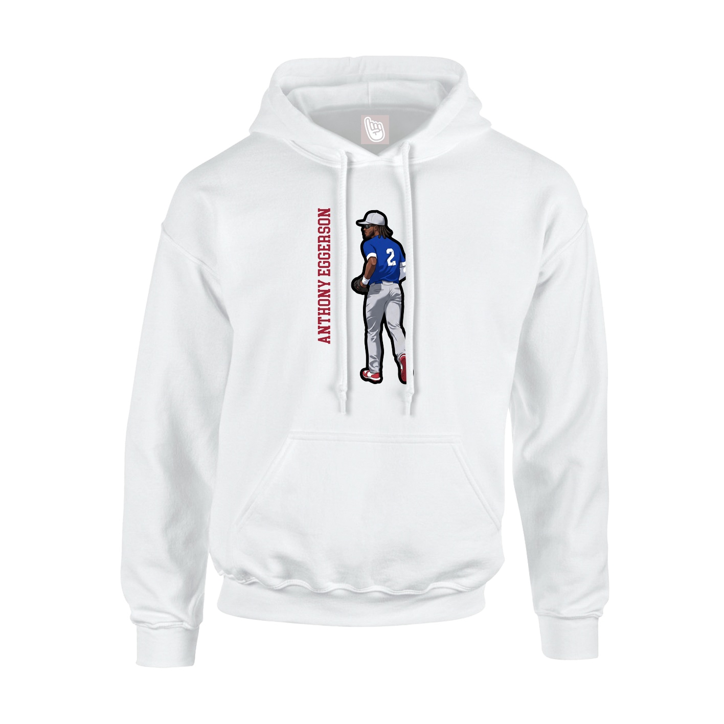 Hoodie — Name Vertical in White