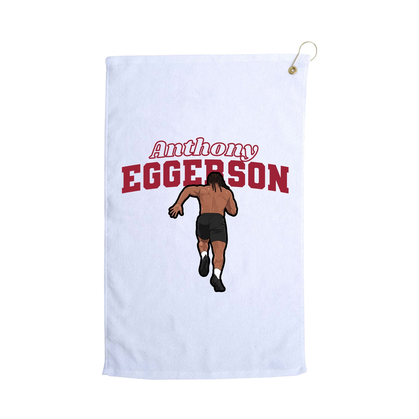 Golf Towel — Name Arch in White