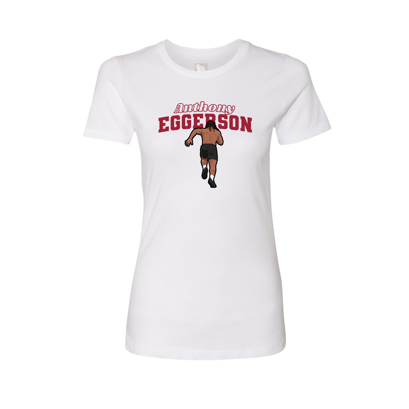 Fitted Women's Tee — Name Arch in White