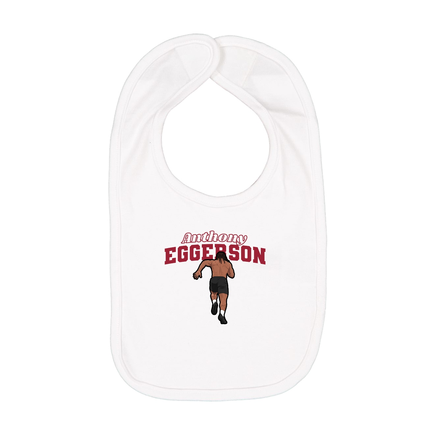 Infant Bib — Name Arch in White