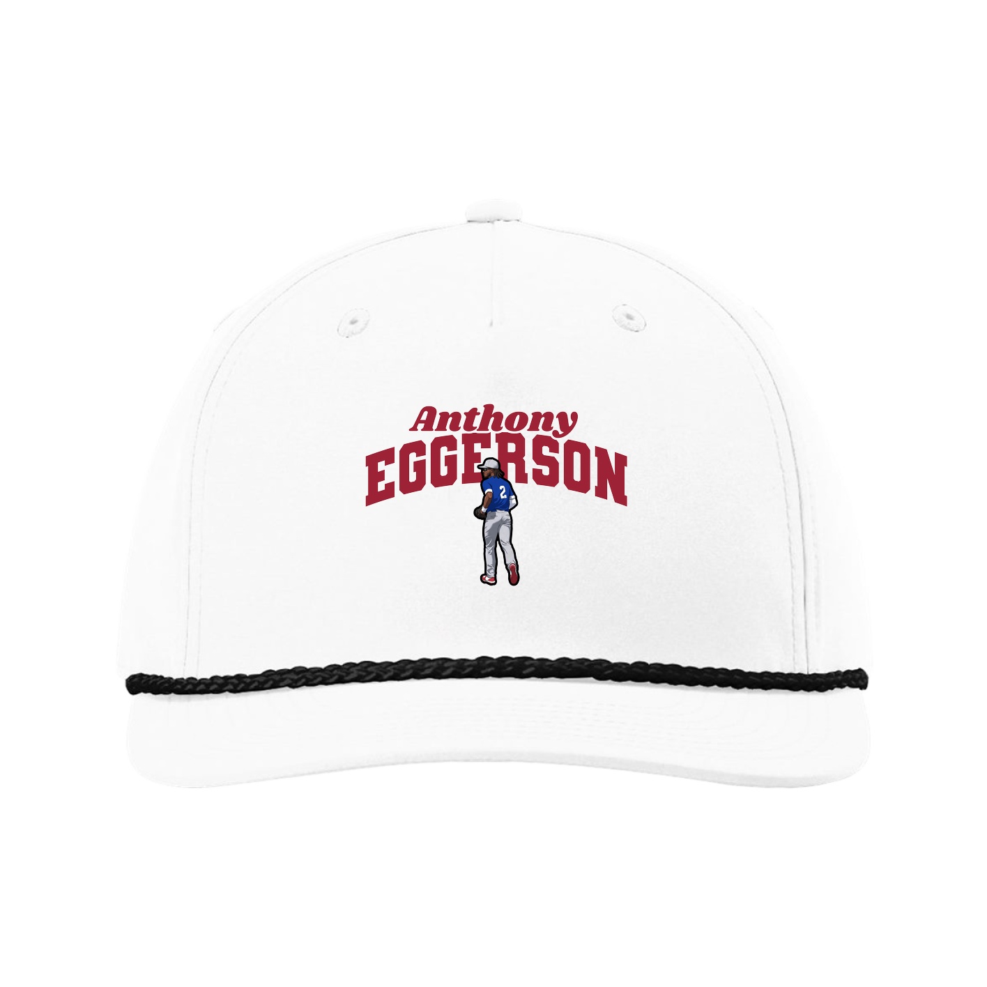Five-Panel Classic Rope Cap — Signature Arch in White