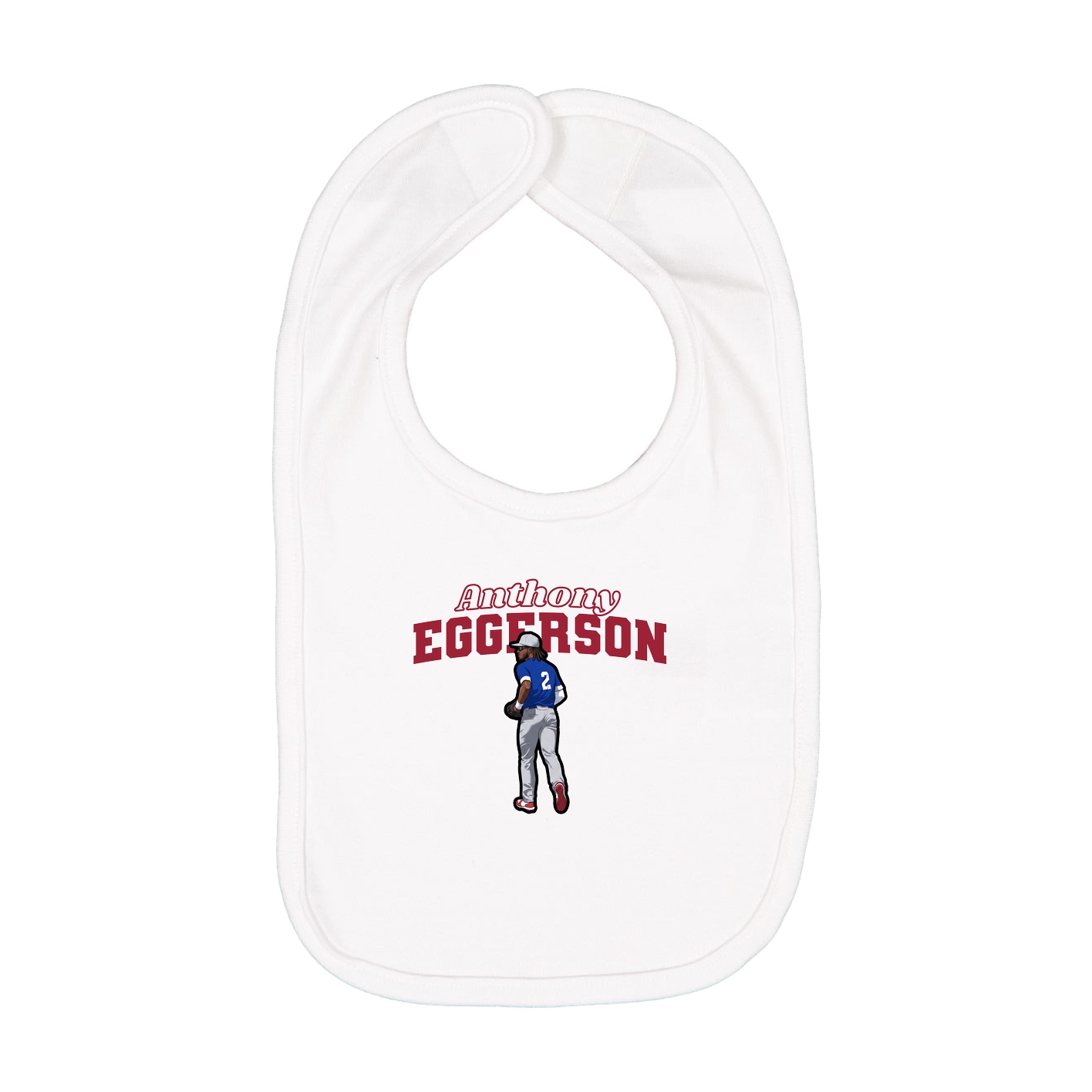 Infant Bib — Name Arch in White