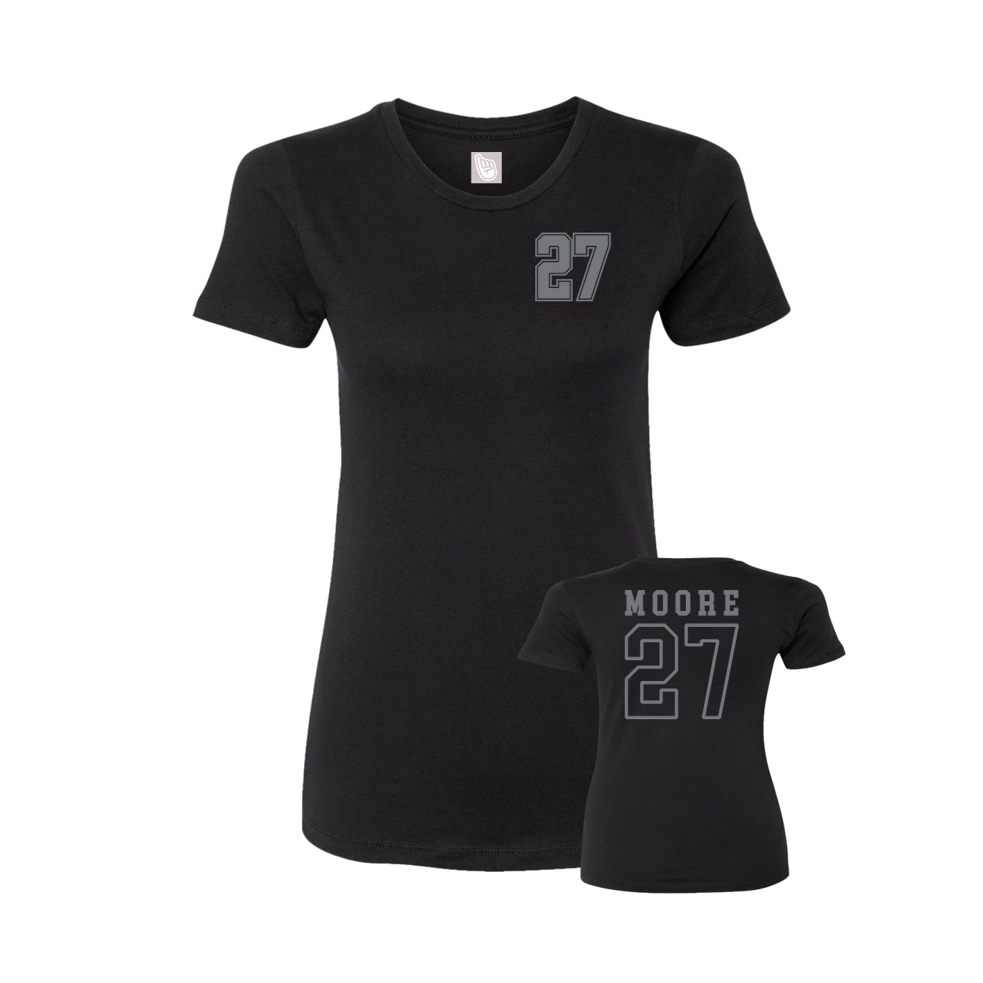 Fitted Women's Tee — Chest Back in Black