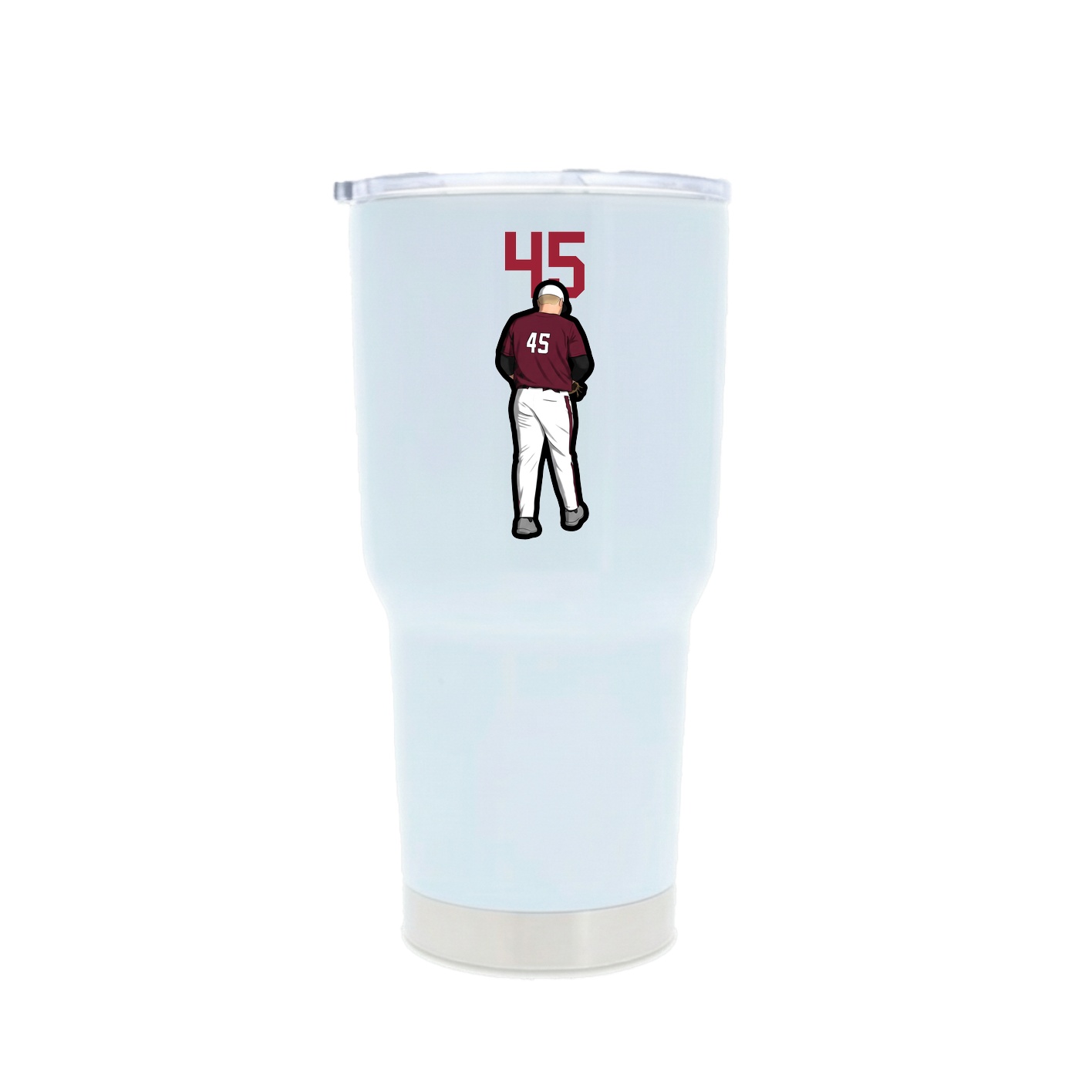 30oz Stainless Steel Tumbler — Number Top in White