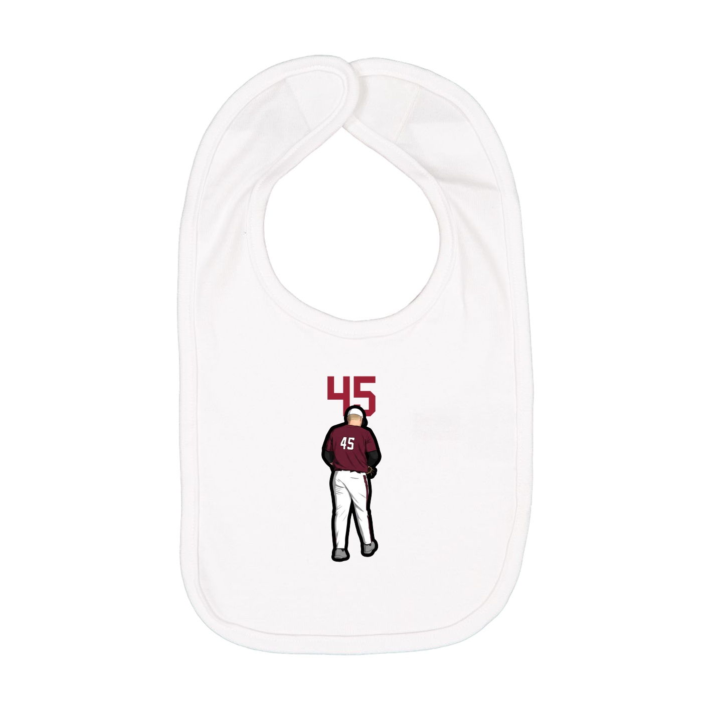 Infant Bib — Number Top in White