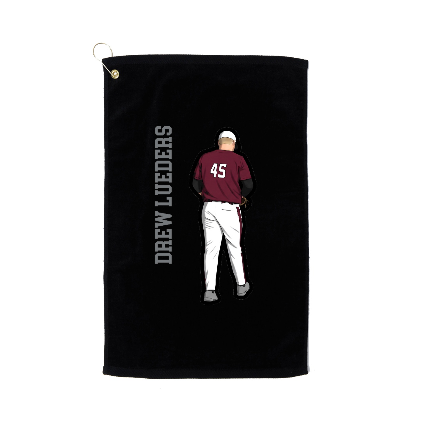 Golf Towel — Name Vertical in Black